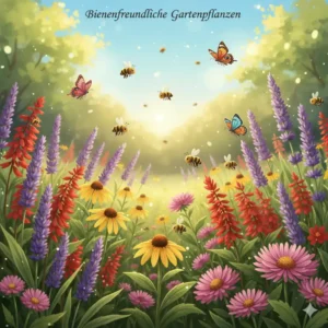Bienen sammeln Nektar von lang blühende gartenpflanzen für den sommer, die besonders bienenfreundlich sind.