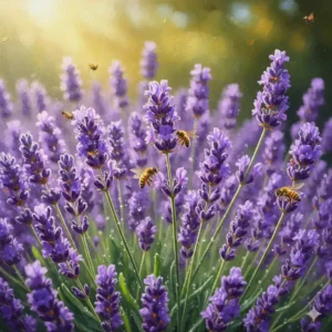 Nahaufnahme von duftendem violetten Lavendel, eine perfekte gartenpflanze fuer sonnige standorte und pflegeleicht.