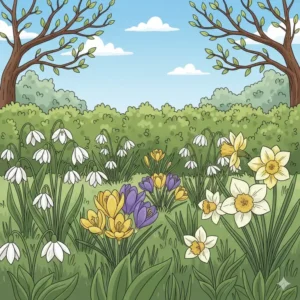 Frühlingsblüher wie Schneeglöckchen und Krokusse sind ein Teil der Antwort auf die Frage, welche gartenpflanzen blühen das ganze jahr.