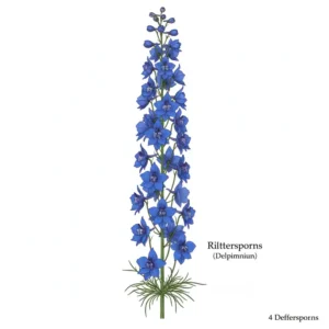 Hoher, aufrechter Rittersporn, eine prachtvolle Gartenpflanze mit blauen Blüten online erhältlich.