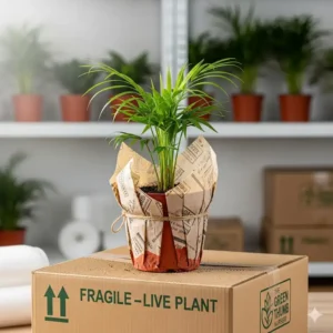Eine kleine Palme in einem Topf, bereit für das palmen online bestellen in unserem Pflanzen-Shop.