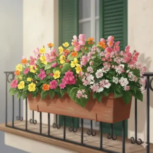 Portulakröschen, hitzeverträgliche blühende Gartenpflanzen für Balkonkästen.