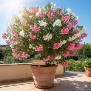 Oleander als eine der besten pflegeleichte terrassenpflanzen kaufen für sonnige, mediterrane Terrassen.