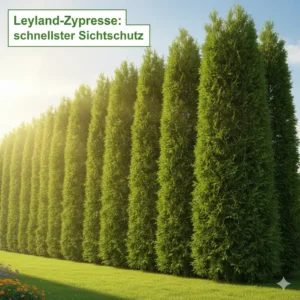 Leyland-Zypresse als schnellste der schnell wachsende heckenpflanzen online für blickdichten Schutz.