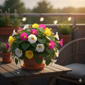 Blühende Wunderblume (Mirabilis jalapa), bekannt als eine der besten duftenden balkonpflanzen für abendstunden.