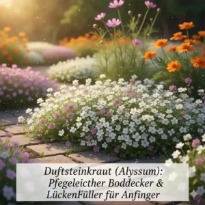 Duftsteinkraut (Alyssum) als duftender, pflegeleichter Bodendecker unter den schnell blühende gartenpflanzen für anfänger.
