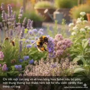 Violette Salbeiblüten als reichhaltige Nektarquelle: Unverzichtbare kräuter für bienenfreundlichen garten.
