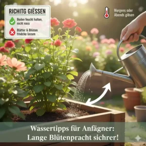 Richtige Bewässerungstipps für die Pflege der schnell blühende gartenpflanzen für anfänger, um die Blütenpracht zu verlängern.