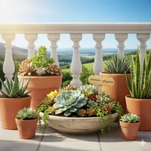 Bunte Sukkulenten-Kollektion – pflegeleicht und perfekt für alle, die pflegeleichte terrassenpflanzen kaufen.