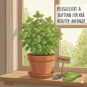 Pfefferminze: Robuste und pflegeleichte essbare gartenpflanzen für anfänger für den Kräutergarten.