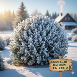 Robuste, winterharte immergrüne sträucher für garten kaufen für kalte und frostige Regionen.
