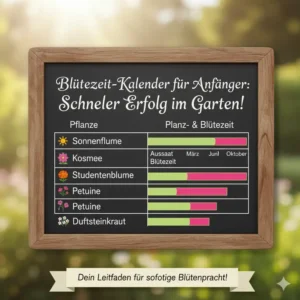 Ein Kalender zeigt die Aussaat- und Blütezeiten der schnell blühende gartenpflanzen für anfänger für eine erfolgreiche Gartensaison.