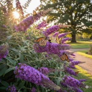 Sommerflieder ist ein insektenfreundlicher Vertreter der sträucher mit schönen blüten für garten.