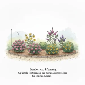 Standortwahl und Kübelpflanzung für Ziersträucher für kleinen garten.