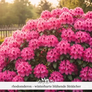 Farbenprächtiger Rhododendron mit üppigen Blüten, sehr guter winterharte blühende Sträucher kaufen Option