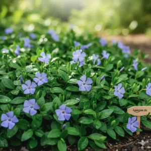 Immergrüne Bodendecker Pflanzen Amazon: Kleines Immergrün (Vinca minor) mit violetten Blüten, winterhart und pflegeleicht.