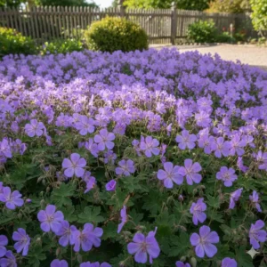 Dichter violetter Storchschnabel (Geranium) als Bodendecker, gehören zu den besten pflegeleichte stauden für garten kaufen.