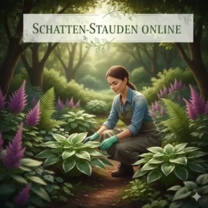 Robuste, schattenverträgliche mehrjährige Pflanzen wie Funkien, ideal für den Online Shop-Versand.