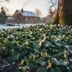 Efeu (Hedera helix) als dicht wachsende winterharte immergrüne gartenpflanzen zur Bodenbedeckung.