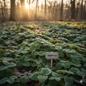 Immergrüne Bodendecker Pflanzen Amazon: Winterhartes Laub der Golderdbeere (Waldsteinia ternata) für einen grünen Garten.