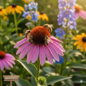 Close-up of a beautiful bee-friendly perennial, a common inclusion in the Amazon Stauden Mix Paket for insect health.