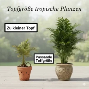 Die richtige Topfgröße für optimales Wachstum: Darauf sollten Sie achten, wenn Sie tropische gartenpflanzen im topf kaufen.