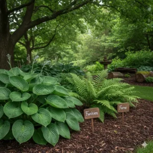 Funkien und Farne als beste gartenpflanzen für anfänger kaufen für schattige Plätze.
