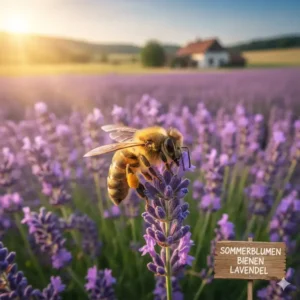 Lavendelfeld, ein beliebtes Beispiel für die bienenfreundliche gartenpflanzen liste im Sommer.