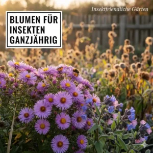 Spätblüher wie Astern erweitern das Angebot an insektfreundliche Gartenpflanzen online bis in den Herbst.