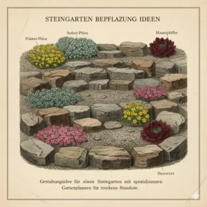 Illustration einer Mulchschicht zum Schutz der Gartenpflanzen für trockene Standorte vor Verdunstung.