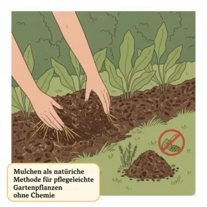 Durch Mulchen gedeihen gartenpflanzen ohne chemie pflegeleicht besonders gesund und kräftig.