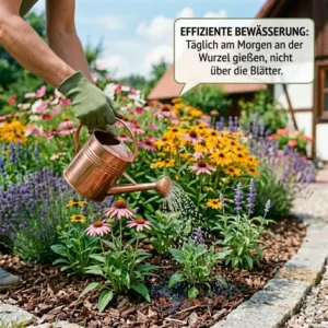 Die richtige Bewässerung ist wichtig für sommerblumen für garten pflegeleicht während der Hitze.