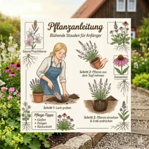 Eine einfache Anleitung zum richtigen Einpflanzen von blühende stauden für anfänger.
