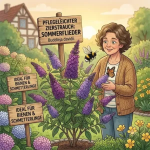Der Sommerflieder als perfektes Beispiel, wenn Gärtner pflegeleichte ziersträucher kaufen.
