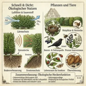 Illustration der Bodenbeschaffenheit và Wurzeln für schnell dichte heckenpflanzen.