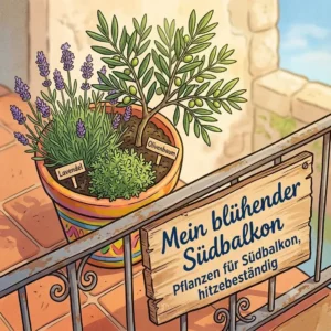 "Potted lavender on a sunny balcony as an example of heat-resistant pflanzen fuer sued-balkon hitzebestaendig."