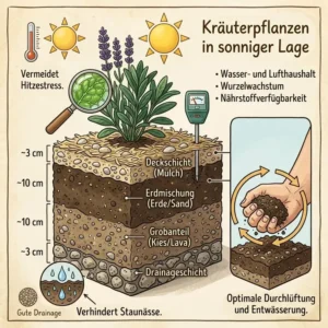 Die ideale Erde und Drainage für Kräuterpflanzen für sonnige Lage anschaulich erklärt