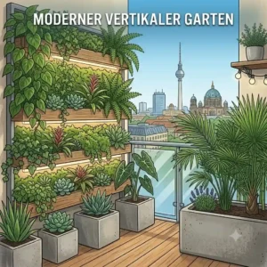 Vertical garden on a modern balcony.