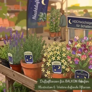 Newly purchased potted duftpflanzen für balkon kaufen being planted into balcony soil.