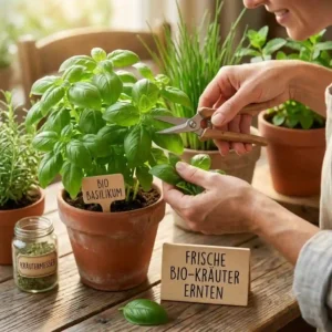 Harvesting fresh leaves after you bio kräuterpflanzen online kaufen